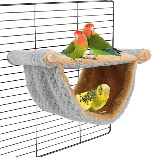 BWOGUE Winter Warm Bird Nest Bed Hanging Hammock Snuggle Hut Parrot House Tent Toy Bird Cage Perch for Parakeet Budgies Cockatiels Lovebird Cockatoo Finch Hamster Chinchilla Guinea Pig