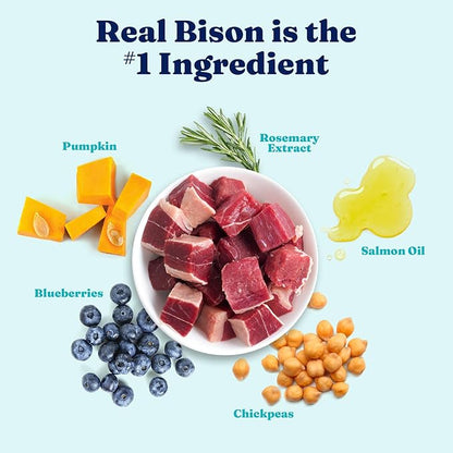 Solid Gold Toy & Small Breed Dog Food Dry Small Bites – Real Bison & Healthy Whole Grain Dogfood – Potato Free, High Fiber Healthy Dog Kibble w/Probiotics for Gut Health – NutrientBoost™ – 11 lb