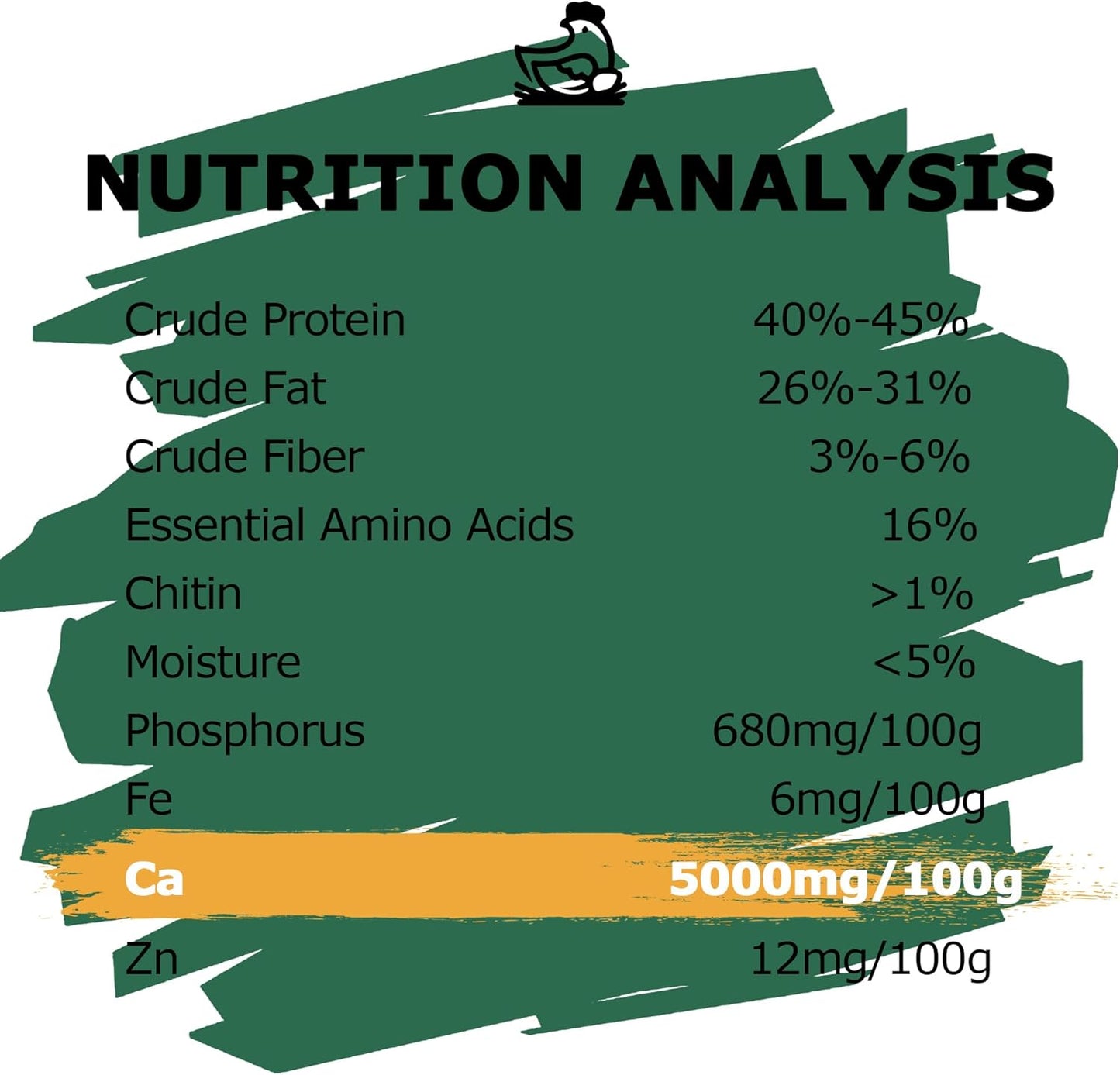 Dried BSF Larvae for Chickens - Non-GMO Poultry Feed Supplement, 85X More Calcium Than Mealworms, 5LB Grub Worms Perfect for Molting & Laying Hens, Ducks, and Wild Birds
