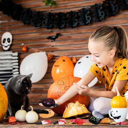 LOMIMOS 6Pcs Halloween Catnip Toys,Cat Toys Chew Bite Plush Toy with Crinkle Paper Kitten Pumpkin Spider Bat Knife for Indoor Interactive Play & Exercise