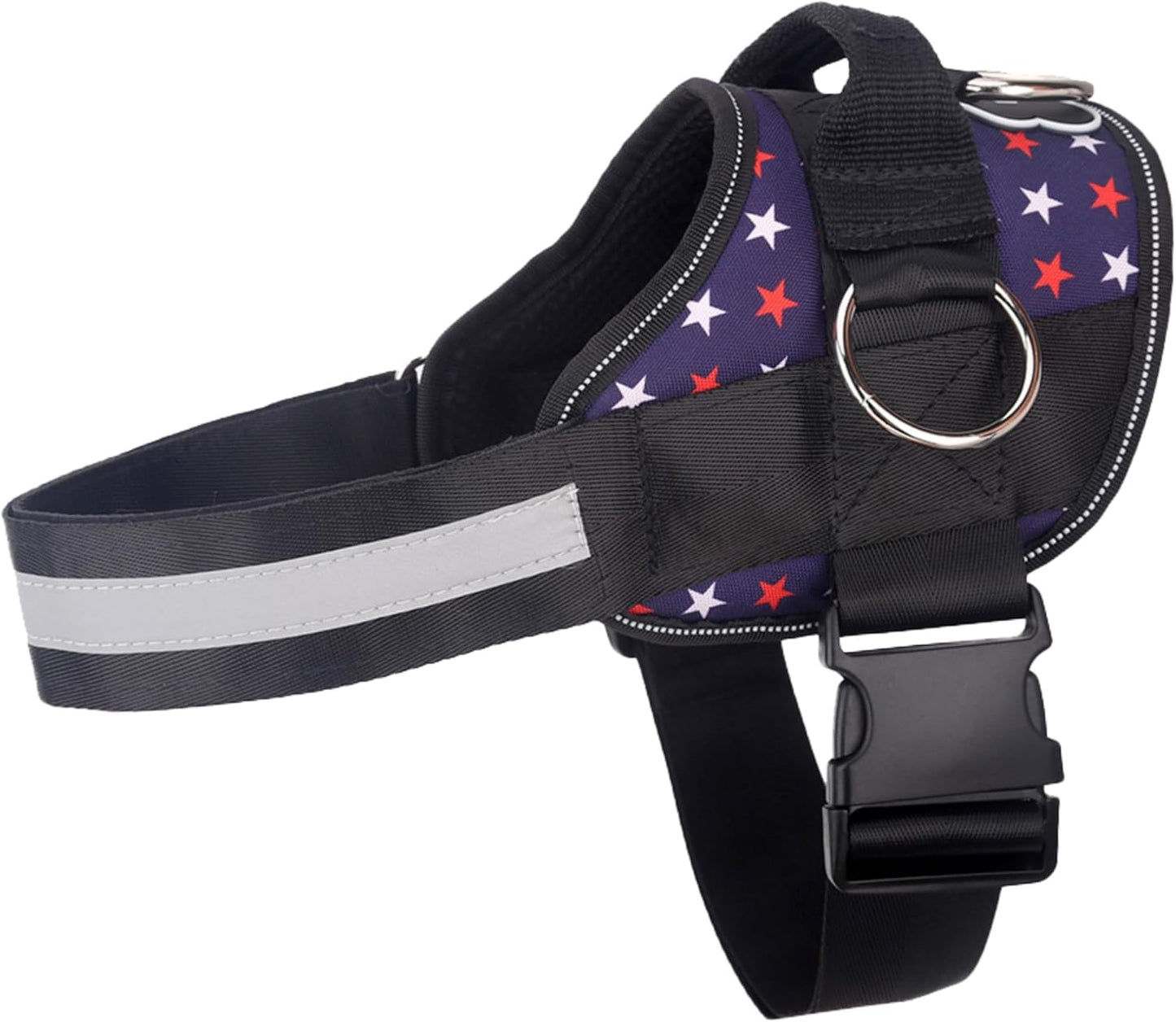 Joyride Basic Essential Dog Harness 1.0 - Small, Medium, Large Dogs, No-Pull Pet Vest with 3 Side Rings for Leash Placement, Adjustable for Training (Patriotic Blue, XL)