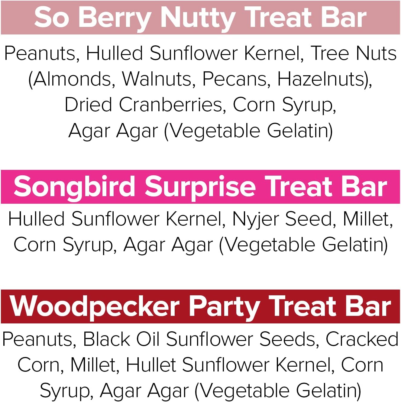 Blue Seal Suet Treat Bars for Wild Birds - No Mess Suet Feed, Food for Woodpeckers, Cardinals, Siskins, Sparrows & More - 8 oz Suet Feeder, Bird Seed Cakes (Variety Pack of 6)