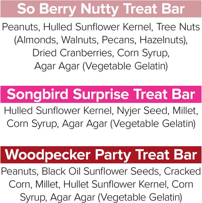 Blue Seal Suet Treat Bars for Wild Birds - No Mess Suet Feed, Food for Woodpeckers, Cardinals, Siskins, Sparrows & More - 8 oz Suet Feeder, Bird Seed Cakes (Variety Pack of 6)