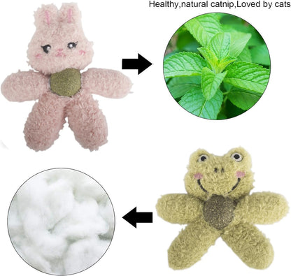 Cat Toys with Catnip Kitten Chew Bite Supplies Boredom Relief Fluffy Kitty Teeth Cleaning Chewing Cat Lovers Interactive Plush Gift (Panda)
