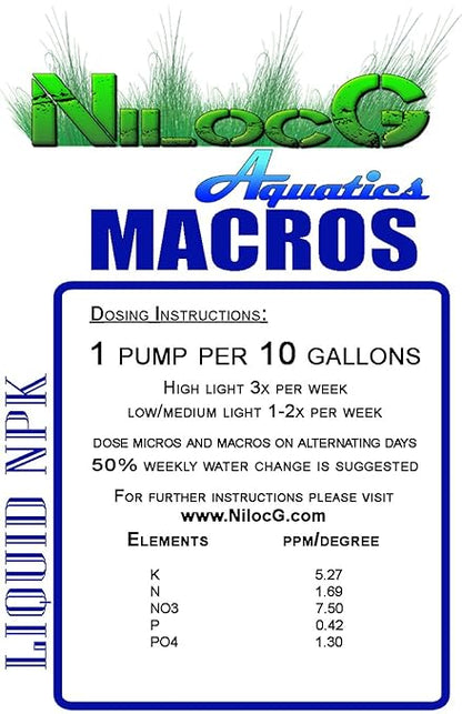 NilocG Aquatics | Liquid NPK+M | 500ml Bottles | Highly Concentrated Aquarium Plant Fertilizer for Demanding Planted Tanks