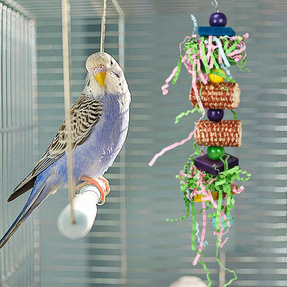 Bird Toys 3 Pack Parrot Toys Natural Bird Cage Accessories Shredded Foraging Supplies Suitable for Parakeets, Cockatiels, Conures, Lovebirds and Most Small to Medium