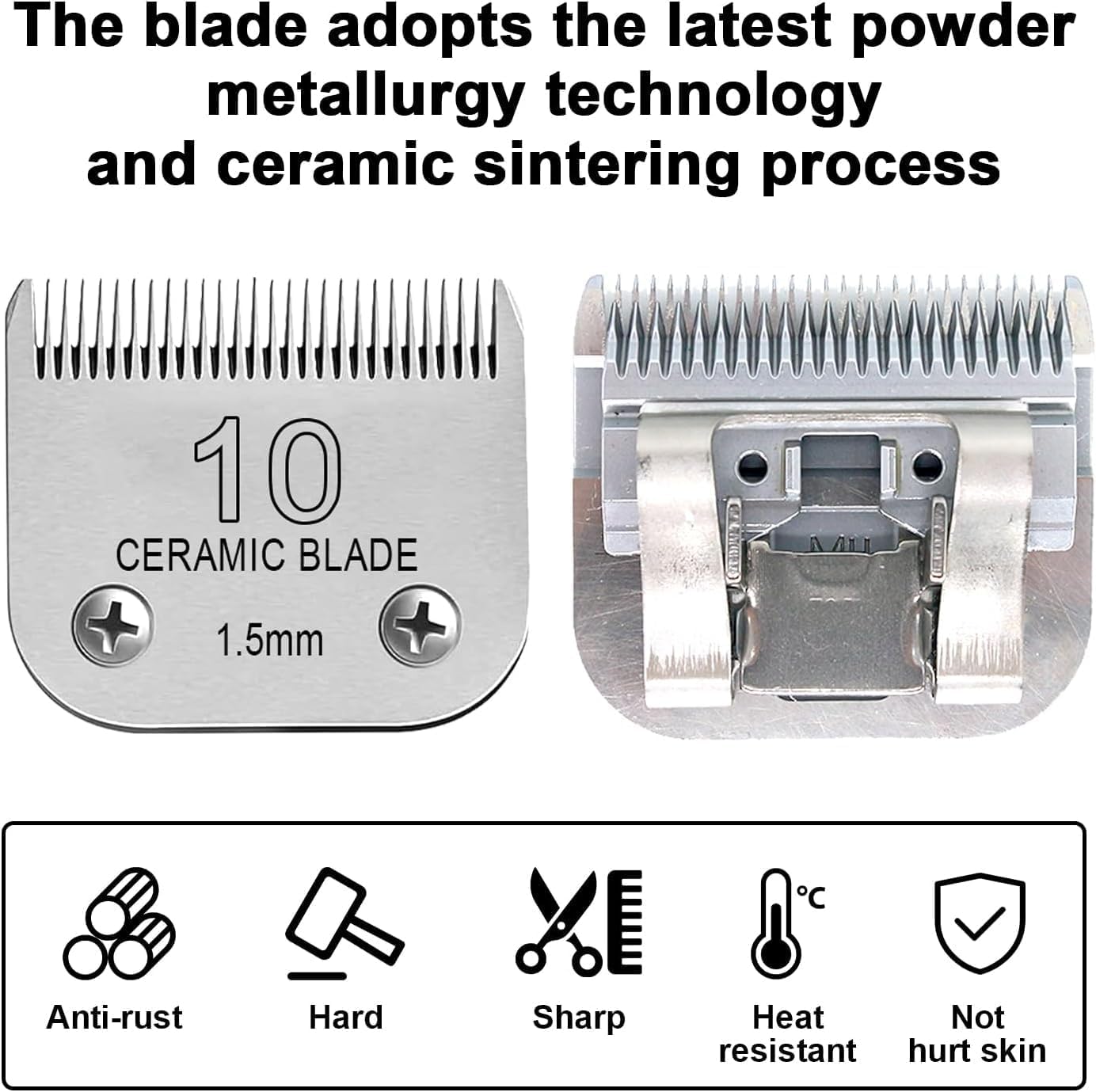 Detachable Pet Dog Clipper Blades, Compatible with Size-7FC Cut Length 1/8"(3.2mm), Most Oster A5, KM Series Clippers,Made of Stainless Steel Blade 1Pack