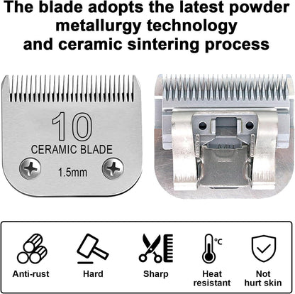 Detachable Pet Dog Clipper Blades, Compatible with Size-7FC Cut Length 1/8"(3.2mm), Most Oster A5, KM Series Clippers,Made of Stainless Steel Blade 1Pack