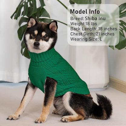 KYEESE Dog Sweater Soft Pullover Dog Sweaters for Small Dogs Male Stretchy Knitwear Cat Clothes Warm Turtleneck Small Dogs Sweater with Gingham Patchwork Thick Pet Coat for Fall Winter Cold Weather