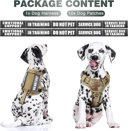 WINSEE Tactical Dog Harness, No Pull Dog Harness for Medium Large Dogs with Handle & Molle, Military Service Dog Vest Harness in Training Pet Harness for Small Dogs