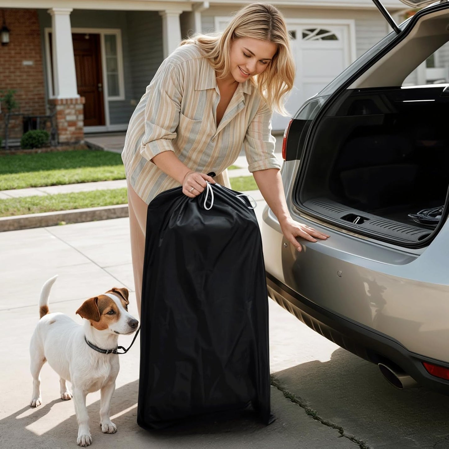 MoNiBloom 3 Wheels Pet Dog Cat Stroller for Small Medium Dogs and Cats, Lightweight Foldable Jogger Stroller w/Storage Basket and Cup Holder, Gray