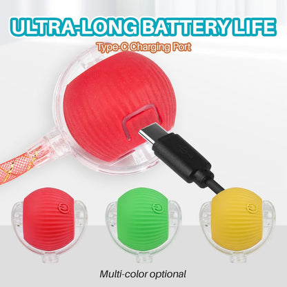 Interactive cat Toy cat Toys for Indoor Cats Agile Moving Cat Ball with Elastic Mesh Tail Automatic Kitten Toys Motion Activated Ball (Red)