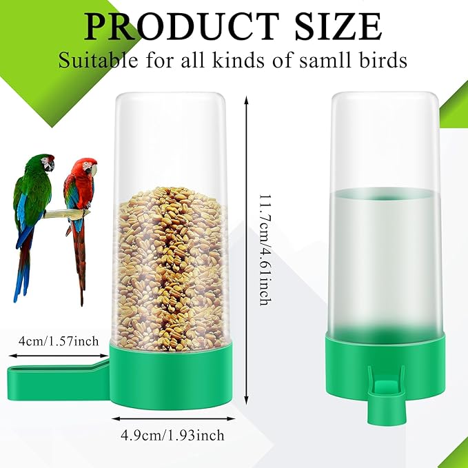 Lamoutor 4Pcs Bird Water Feeder Plastic Drinker Feeder Water Clip for Parrots Budgie Cockatiel Lovebirds