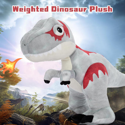 Tezituor 20-Inch Big Standing Dinosaur Stuffed Animal with Weighted Feet, T-Rex Stuffed Dinosaur Plush Toy for Boys & Dino Lovers, Giant Velociraptor Dino Plush for Christmas, Birthday, Party