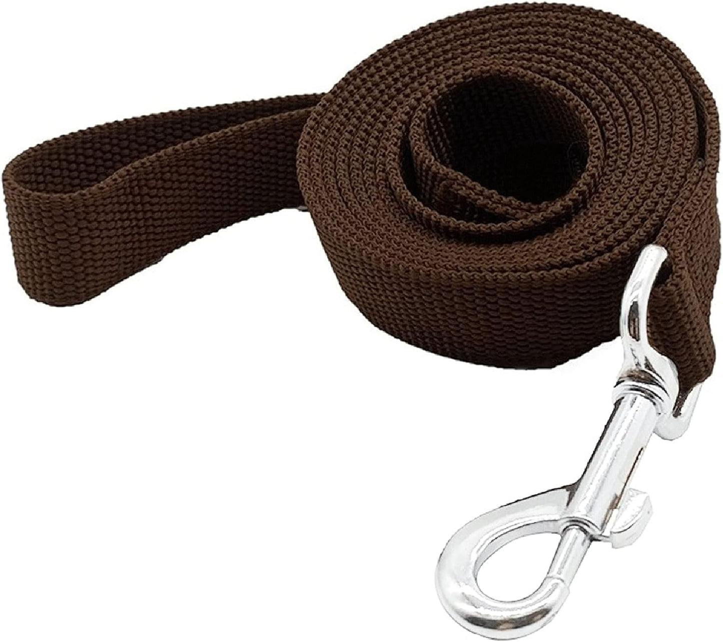 Nylon Dog Training Leash, Traction Rope, 4/5/6 Feet Long, 3/4 Inch 1 Inch Wide, for Small and Medium Dogs (1'' x 4 FT, Brown)