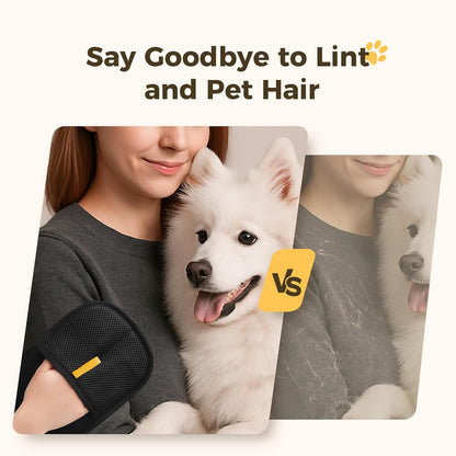 3 Pcs Electrostatic Pet Hair Removal Gloves with Bidirectional Bristle Design, Washable Reusable Cat Dog Hair Remover Grooming Glove Tool for Furniture, Bed Sheets,Car Seat (Black)