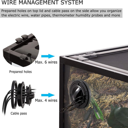 REPTI ZOO 85 Gallon Large Reptile Tank, Wide & Tall Tempered Glass Large Reptile Terrarium 47.2" x 17.7"x 23.6" for Tortoise Snake, Top Screen Ventilation & Anti Escape Lid