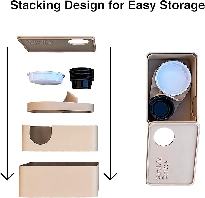 Reptile Hide, 3in1 Hide Box, Humid Hide, Food Dish, for Leopard Gecko, Lizard, Corn Snake, hognose Snake Provides shelter and Humidity for Egg and Shedding (Mystic Purple)