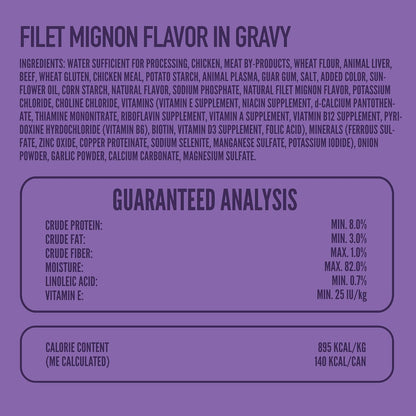 A Strong Heart Wet Dog Food, Filet Mignon Flavor in Gravy - 5.5 oz Cans (Pack of 24), Made in The USA with Real Beef