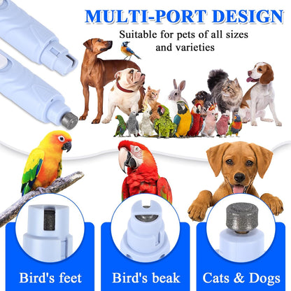 Bird Nail Grinder,Automated Bird Beak Grinder,3-in-1 Nail Care Kit with Nail Clippers and Nail File for Parrots, Budgies, Parakeets, Finches and Lovebirds, Hamsters, Rabbits