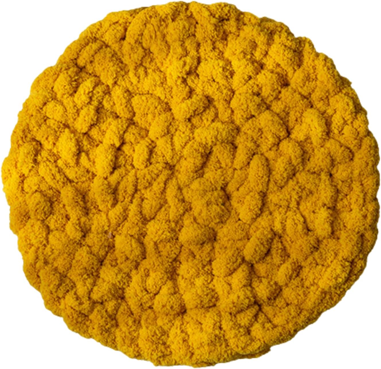 Cat Knitted Bed Mat, Extra-Soft Washable Warm Round Pads Cushions for Indoor Kittens, Cat Trees Towers, Perfect for Kneading and Sleeping (Yellow,Medium)