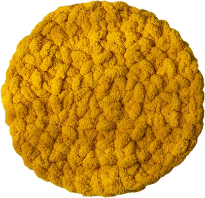 Cat Knitted Bed Mat, Extra-Soft Washable Warm Round Pads Cushions for Indoor Kittens, Cat Trees Towers, Perfect for Kneading and Sleeping (Yellow,Medium)