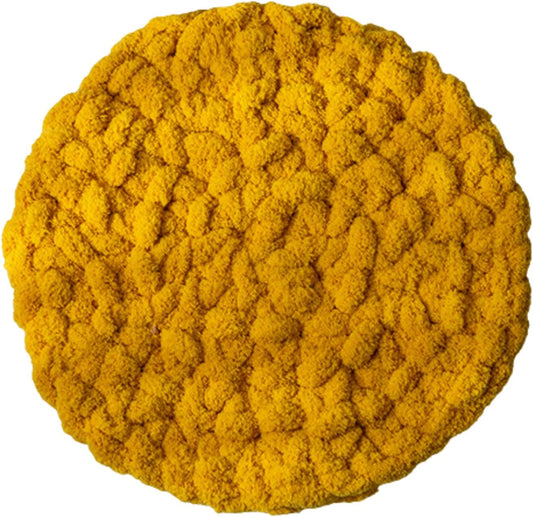 Cat Knitted Bed Mat, Extra-Soft Washable Warm Round Pads Cushions for Indoor Kittens, Cat Trees Towers, Perfect for Kneading and Sleeping (Yellow,Medium)