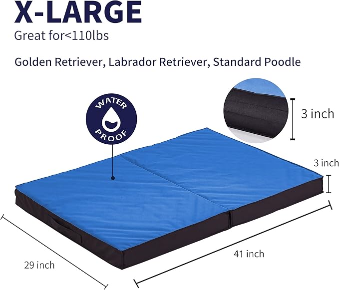 Outdoor Dog Bed - Waterproof, Portable, Foldable, Orthopedic for Large Dogs - 41" All Weather Use