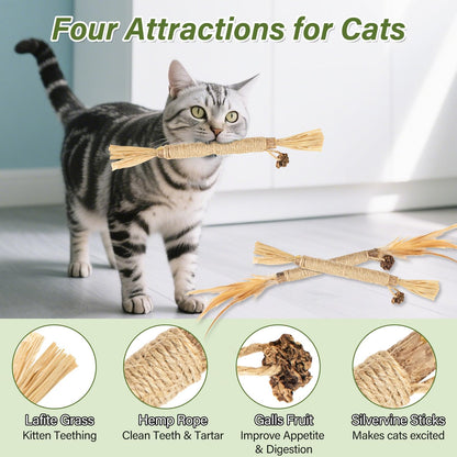 Silvervine Sticks for Cats Cat Chew Toy, Cat Teething Toys for Dental Cleaning Teeth, Cats Chew Stick for Kitten Teething, Kitten Chew Toys (15PCS)