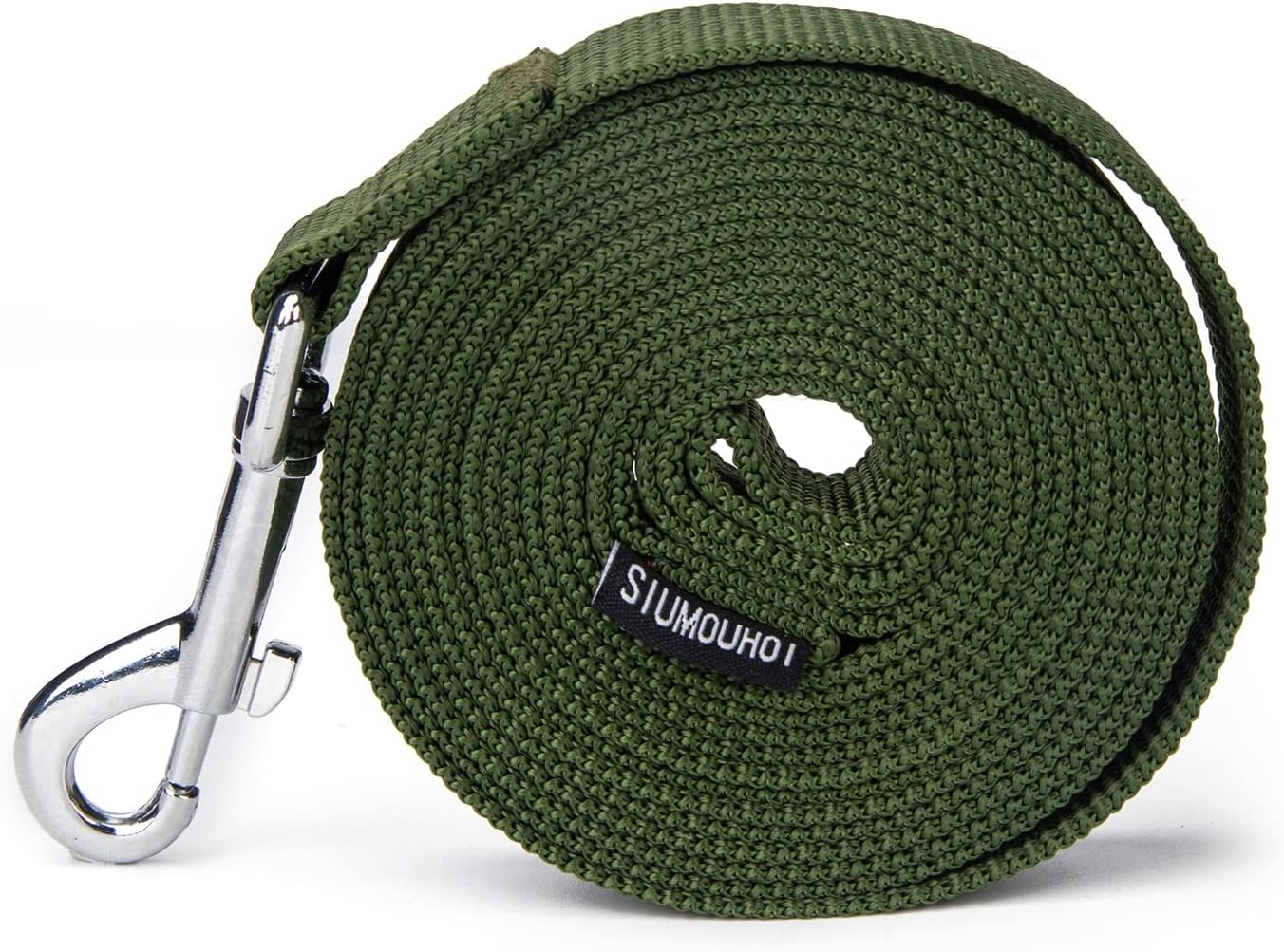 Strong Durable 10ft Nylon Dog Training Leash, 1 Inch Wide Traction Rope, for Small and Medium Dog (Military Green, 10 Feet)