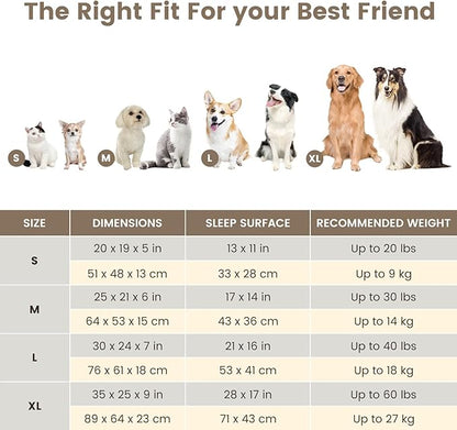 Miguel Washable Faux Linen Cat Beds for Indoor Cats with Removable Cushion Pillow, Easy to Wash Small Dog Bed with Side, Rectangle Kitten Bed Cuddle Puppy Bed with Anti-Slip Bottom, Beige 20 Inch