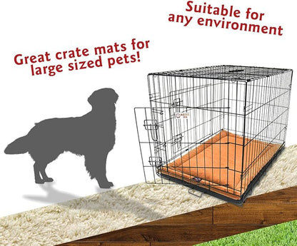 Majestic Pet Orthopedic Memory Foam Dog Crate Mat - Plush Pet Bed Pad for Crates & Kennels | USA Crafted | 42"x26" Villa Orange