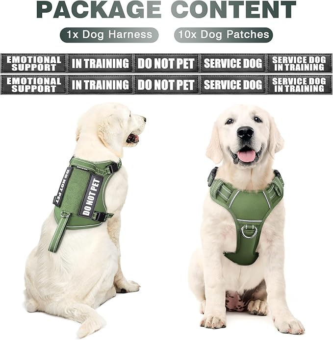 WINSEE Tactical Dog Harness, No Pull Dog Harness for Medium Large Dogs with Handle & Molle, Military Service Dog Vest Harness in Training Pet Harness for Small Dogs