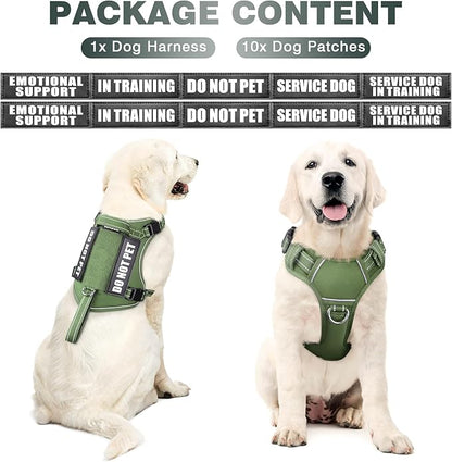 WINSEE Tactical Dog Harness, No Pull Dog Harness for Medium Large Dogs with Handle & Molle, Military Service Dog Vest Harness in Training Pet Harness for Small Dogs