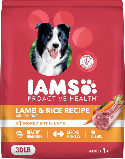 IAMS Proactive Health Minichunks Adult Dry Dog Food with Lamb & Rice, 30 lb. Bag
