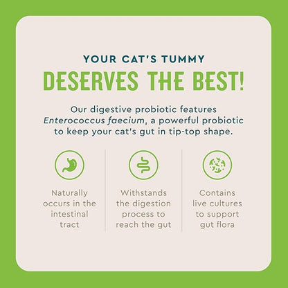 VetIQ Probiotic Powder for Cats, Treats Diarrhea and Food Sensitivity, Chicken Flavored Single Serve Packets for Indoor and Outdoor Cats, 30 Count