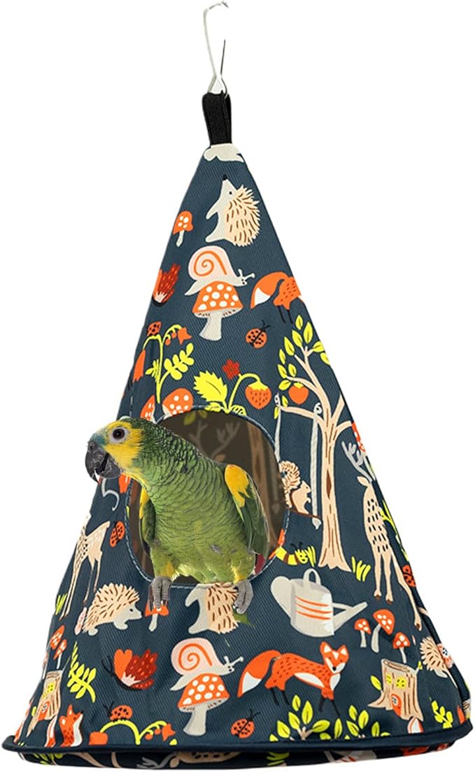 Parrot Cockatiel Warm House Bird Nest Bed All Season Hanging Hammock Birds Sleeping Bed Parrot Hideaway Bed Polyester Fabric Washable for Parakeet Cockatiels Budgies Lovebird