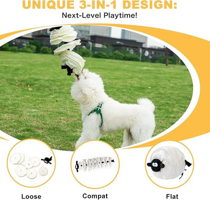Sheep Shape Snuffle Ball for Dogs - Interactive Puzzle Toy & Treat Dispenser Mat, Slow Feeder to Relieve Puppy Boredom and Anxiety (Upgraded Squeaky)