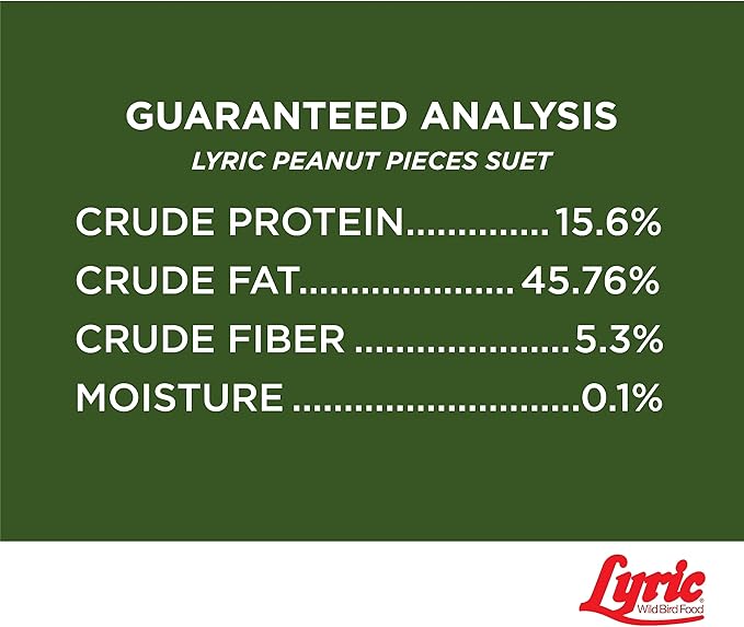 Lyric Peanut Pieces High Energy Suet Cakes for Wild Birds, 12 oz. (12 Pack)