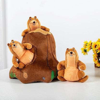 Hollypet Hide and Seek Squeaky Dog Toy, Designed Interactive Puzzle Plush Stuffed Puppy Toys, Moles