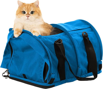 SturdiBag Pro 2.0 Pet Travel Carrier for Cats and Dogs | Soft Sided Pet Carrier Bag with Safety Clips and Seatbelt Straps for Car Travel | XL, Blue Jay