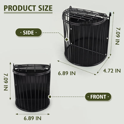 Second-Generation Upgrade Bunny Hay Feeder,Semicircular Hay Feeder Provides Smoother Surface,Larger Feeding Area,Avoid Crowding While Eating,Occupies Less Space(Black)