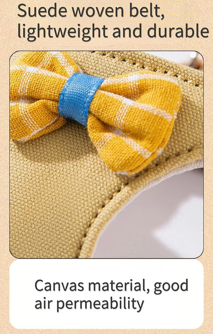 Rabbit Harness and Leash - Adjustable Bunny Harness Escape Proof for Walking Runnig Hiking Camping Outdoor - Cute Small Animal Harness Leash Set (Small,Yellow)