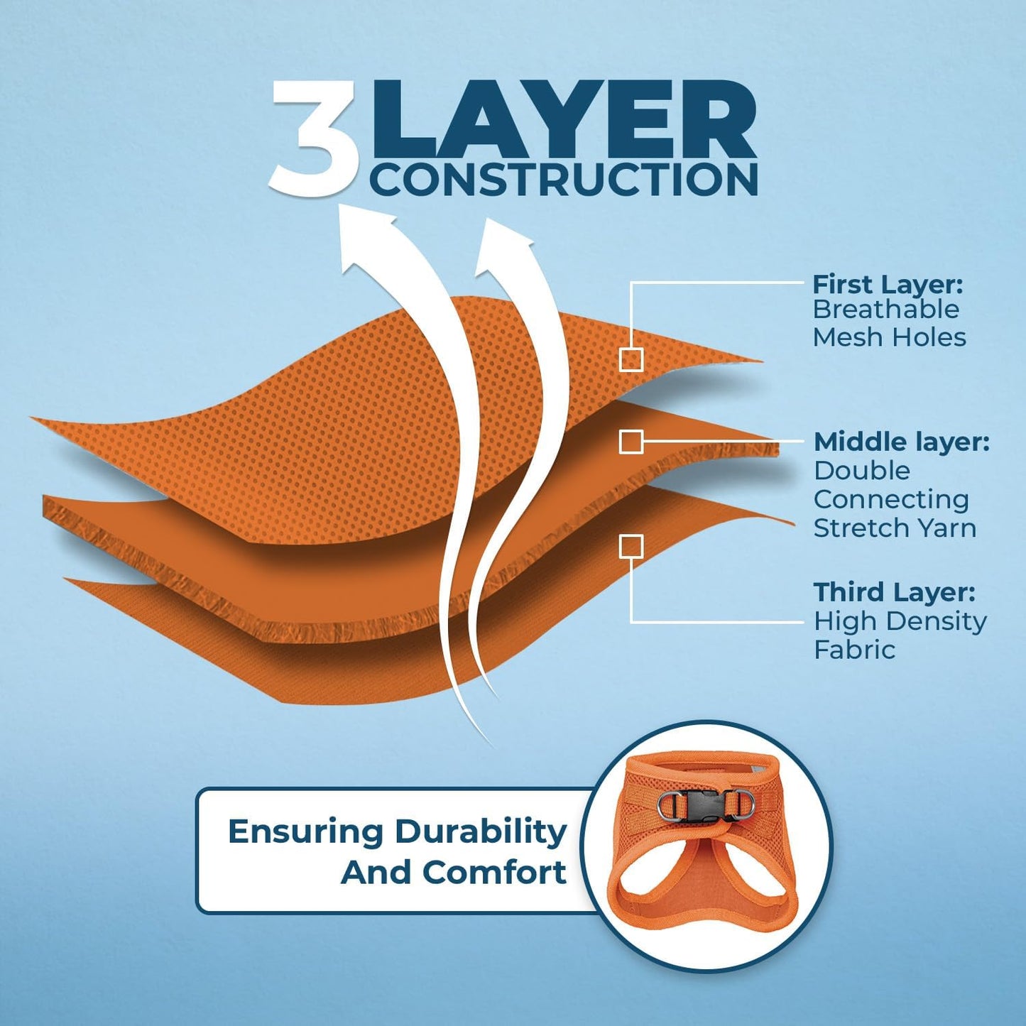 Best Pet Supplies Voyager Step-in Air Harness - All Weather Mesh, Reflective, No Pull Harness for Dogs, Cats - Secure with Hook & Loop Fastener, Buckle, Double D-Rings - Orange, XS