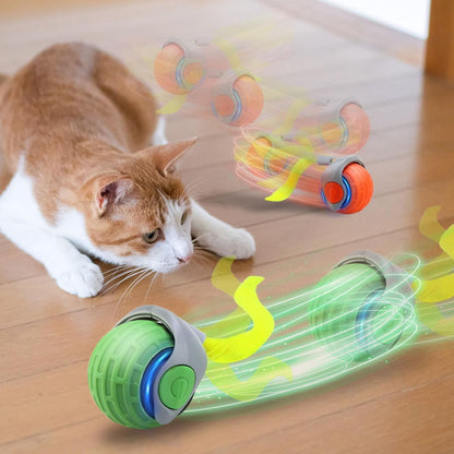 Speedy Tail Interactive Cat Toy Ball, 2025 New Generation, Indoor Play with Replacement Tail (Green-Orange)