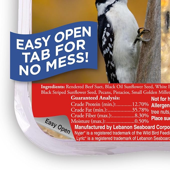 Lyric Supreme Wild Bird Seed Suet Cakes for Wild Birds, 12 oz. (12 Pack)