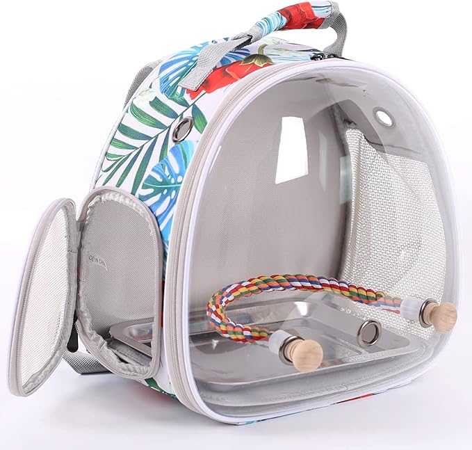 Bird Carrier Backpack with Rope Perch, Portable Bird Travel Carrier Backpack (Multi-Colored, Bird Carrier)