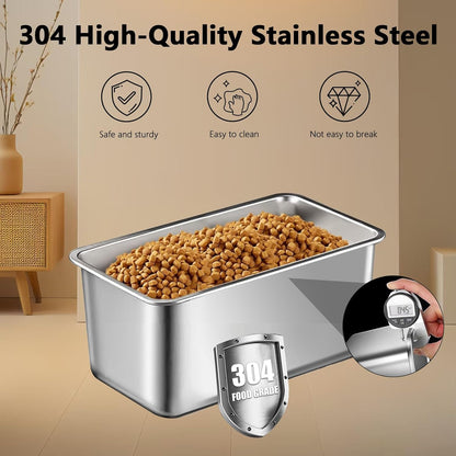 Sanbo Dog Food Storage Container Stainless Steel with Scoop, Airtight Pet Metal Food Storage Bin,Cat Food Canister,Storage Box with Date Tracker for Kitchen (Sliver, 10L)