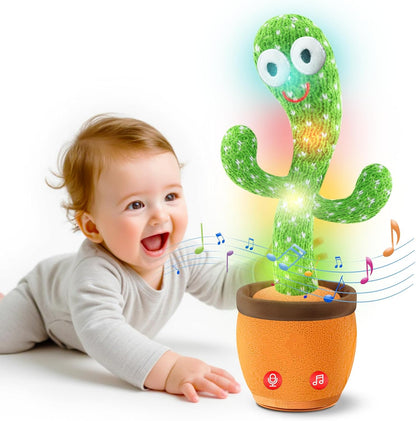 Dancing Talking Cactus Toy,Silly Toddler Baby Toys 1 2 Year Old Xmas Stocking Stuffers Kids,Unique Singing Mimicking Girl Boy 1st Birthday 2025 12 Days Top Christmas Party Gifts for Babies