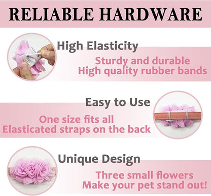 6 PCS Dog Collar Flowers, Multi-Color Pet Bow Ties Flower, Sliding Pet Collar Grooming Accessories for Puppy Small Medium Large Dogs Kitten Cats Rabbits